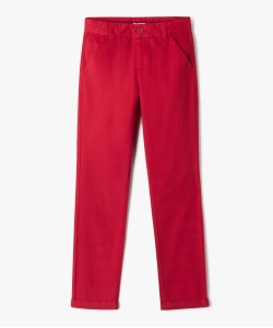 Pantalon chino en coton à revers garçon